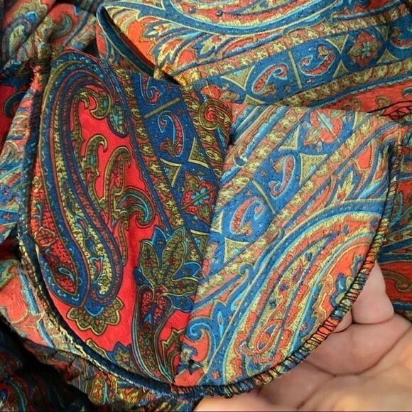 Vintage 80’s Stuart Lang Paisley Blouse 12 - Picture 9 of 10